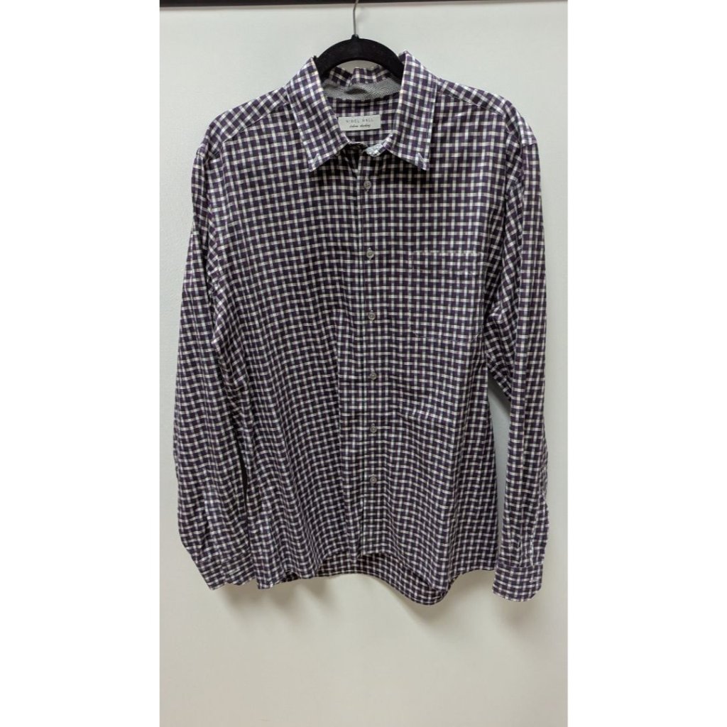 Nigel Hall Purple Plaid Button-Down Shirt